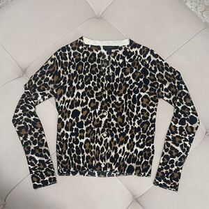 J. Crew Leopard Print Cardigan - Black and Brown